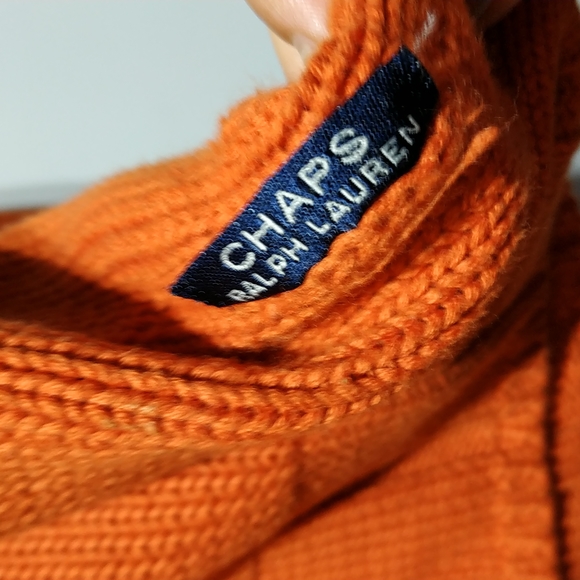 Chaps Ralph Lauren Men's mock neck Y2K vintage kinted sweater zip up size L - Picture 3 of 6